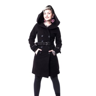 Manteau  capuche goth-rock femme noir DECAY - Vixxin