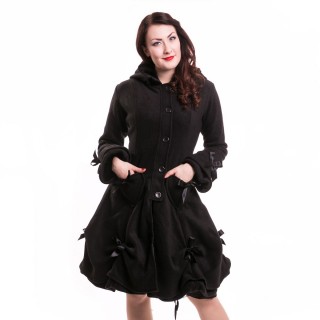 Manteau femme noir  rubans - Poizen Industries