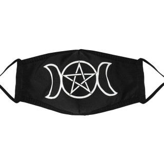 Masque noir Lunes et pentacle / pentagramme (Import UK - Non normé AFNOR)