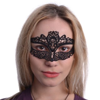 Masque venitien noire en dentelle Faustina