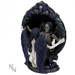 Miroir femme ange face à son reflet squelette (33cm)