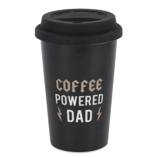Mug de voyage / Travel mug "Coffee Powered Dad" (Papa aliment au caf)