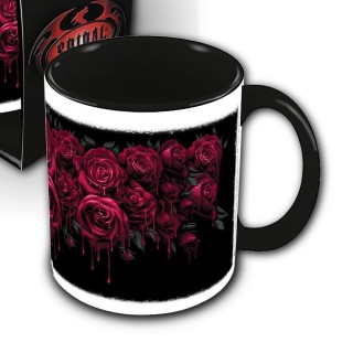 Mug gothique avec roses ensanglantes