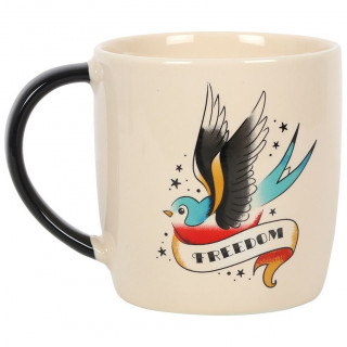 Mug  hirondelle faon tattoo "Freedom" (Libert)