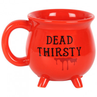 Mug rouge en forme de chaudron Dead Thirsty (Mort assoiff)