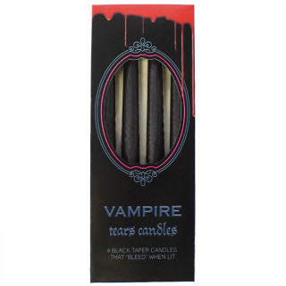 Pack de 4 bougies noires larmes de vampire (25cm de long)