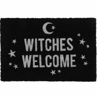 Paillasson d'Extrieur / Tapis noir "Bienvenue aux sorcires " (40x60cm)