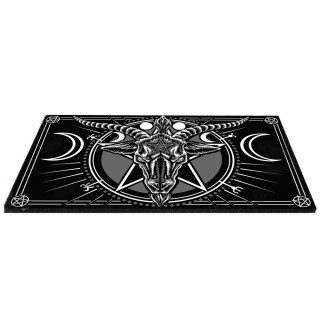 Paillasson d'Extrieur / Tapis noir dmon Baphomet (45x75cm)