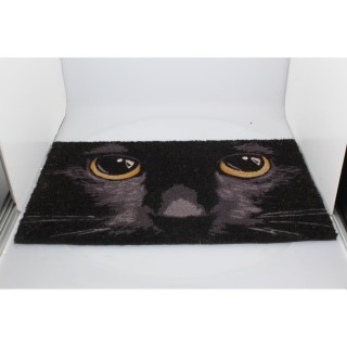 Paillasson d'Extrieur / Tapis noir Chat (45x75cm)