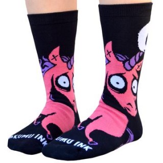 Paire de chaussettes licorne et crane "Deadly Myth" - Akumu Ink