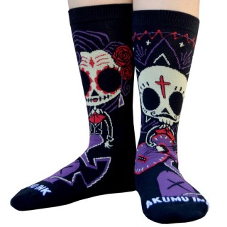 Paire de chaussettes squelettes mexicains "Timeless Union" - Akumu Ink