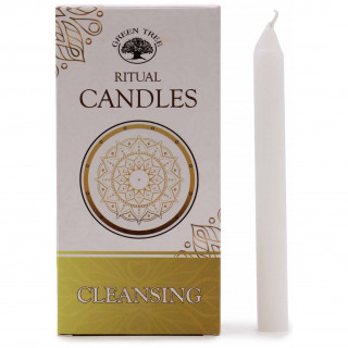 Paquet de 10 bougies blanches pour rituel de Nettoyage (12,5cm x 1cm)