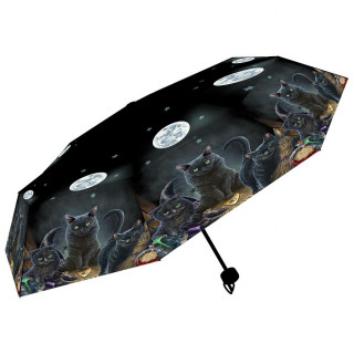 Parapluie gothique  chats noirs jouant au Ouija (format comptact) - Lisa Parker
