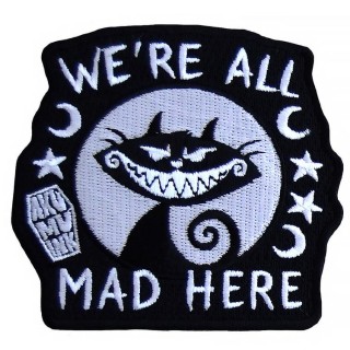 Patch tissu  chat perfide  "Were All Mad Here" - Akumu Ink