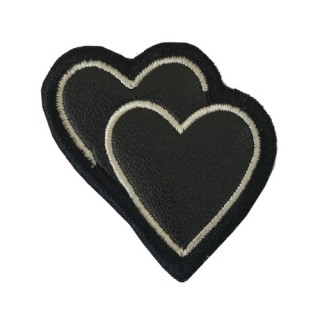 Patch tissu coeurs noirs - Banned