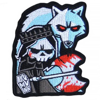 Patch tissu  roi sanguinaire et loup "Conquer Thy Enemy" - Akumu Ink