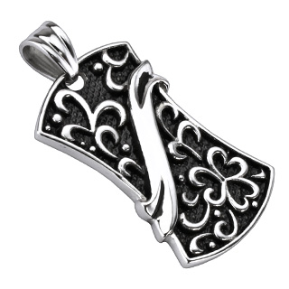 Pendentif acier bouclier royal orn
