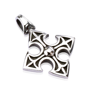 Pendentif acier croix mdival celtique