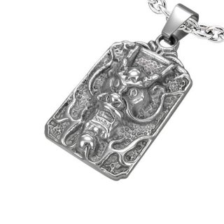 Pendentif acier plaque dragon