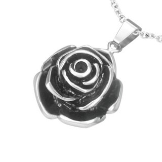 Pendentif acier rose noir 3D