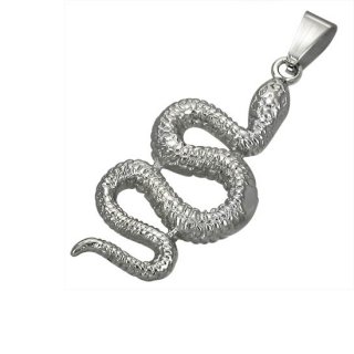 Pendentif acier serpent ondulant