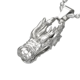 Pendentif acier tte de dragon