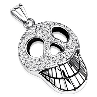 Pendentif acier tte de mort Joker