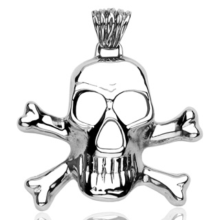 Pendentif gothique tte de mort pirate
