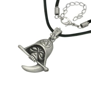 Pendentif crane encapuch et faux