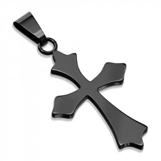 Pendentif croix celtique noire en acier