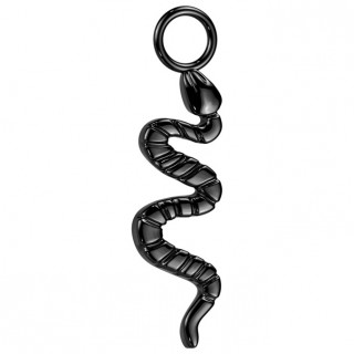 Pendentif de piercing Serpent noir en Titane