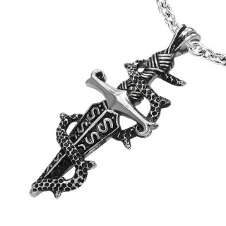 Pendentif gothique avec serpent et dague