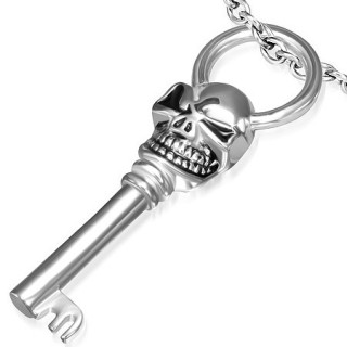 Pendentif gothique cl avec tte de mort