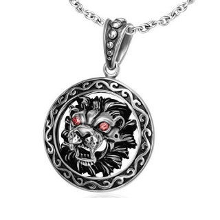 Pendentif gothique tte de lion dmoniaque