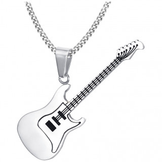 Pendentif guitare lectrique en acier inoxydable