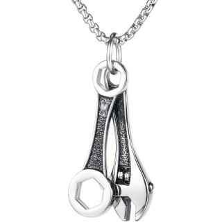 Pendentif homme acier cls de mcanicien