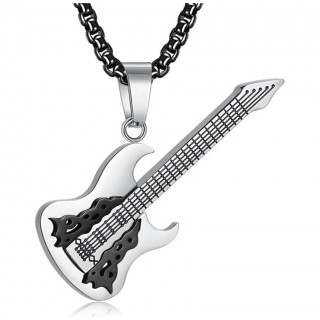 Pendentif acier guitare enflamme