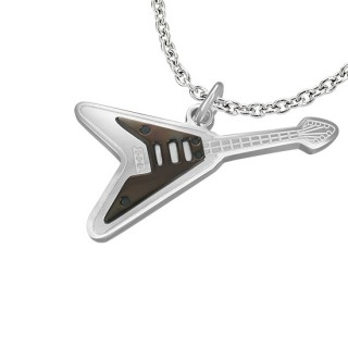 Pendentif acier guitare style Flying V