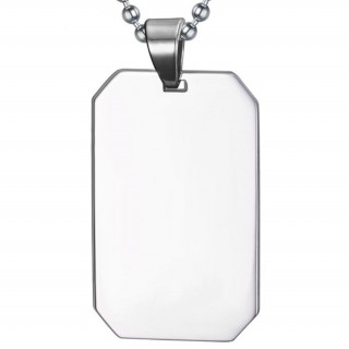 Pendentif homme acier plaque octogonale