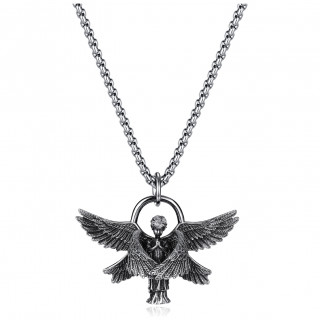 Pendentif homme Ange  triple paire d'ailes en acier