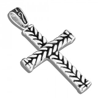 Pendentif homme croix style pi en acier