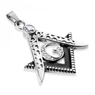 Pendentif homme symbole maconnique en acier