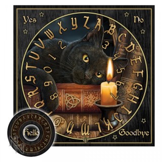 Plateau ouija  chat noir et grimoire - Lisa Parker (36cm)