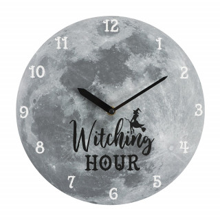 Pendule murale pleine lune et sorcire "Witching Hour"