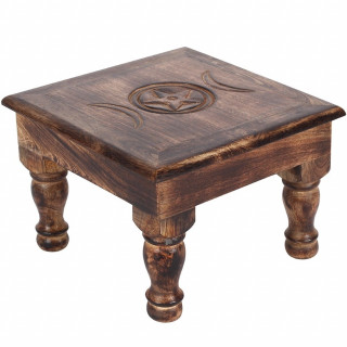 Petite table / Autel en bois  triple lune grave