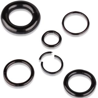 Piercing anneau acier noir  segment