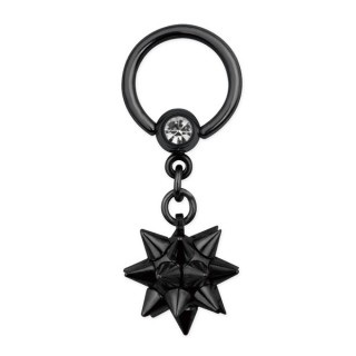 Piercing anneau captif ionis noir avec boule  piques