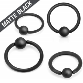 Piercing anneau captif noir mat