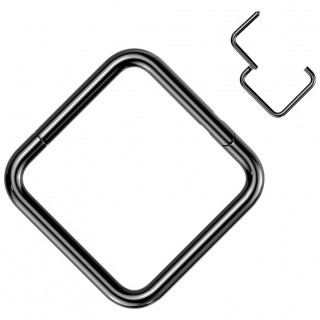 Piercing anneau carré à segment en Titane noir