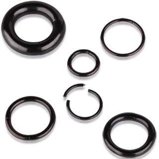 Piercing anneau Gros diamtre acier noir  segment